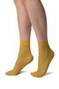 Musturd Yellow With Fine Lurex Ankle High Socks