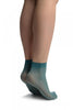 Cerulean Blue With Fine Lurex Ankle High Socks
