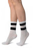 Black Stripes On White (Referee) Ankle High Socks