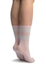 White Stripes On Pink (Referee) Ankle High Socks