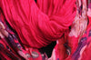 Red & Pink Flowers on Dark Fuchsia Pink Snood Scarf