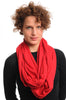 Crimson Red Soft Cotton Snood Scarf