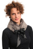Grey Faux Fur Collar With Satin Bow Collar Scarf