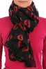 Black With Red Lips Unisex Scarf & Beach Sarong