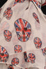 Linen Beige With British Flag Skull Unisex Scarf & Beach Sarong