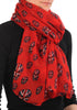 Red With British Flag Skull Unisex Scarf & Beach Sarong