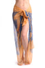 Beige With Blue Skull & Raven Wings Unisex Scarf & Beach Sarong