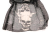 Black With Beige Skull & Raven Wings Unisex Scarf & Beach Sarong