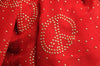 Red With Gold Studded Peace Signs Unisex Scarf & Beach Sarong