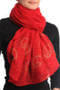 Red With Gold Studded Peace Signs Unisex Scarf & Beach Sarong