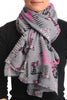 Grey With Cats In Love Unisex Scarf & Beach Sarong