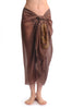 Brown With Large Gold Studded Skull Unisex Scarf & Beach Sarong