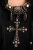 Black Jewellery Scarf With Cross Pendant & Beads