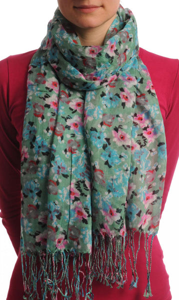 Small Spring Flowers With Tassels On Moss Green