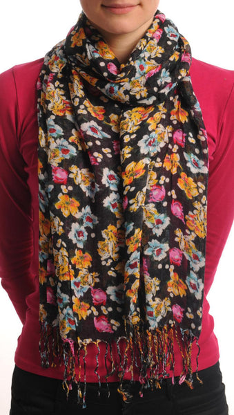 Small Spring Flowers With Tassels On Black