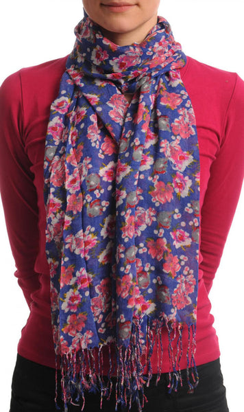 Small Spring Flowers With Tassels On Blue