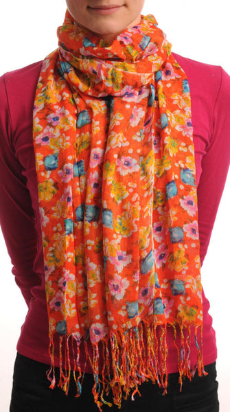 Small Spring Flowers With Tassels On Orange