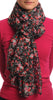 Small Roses On Black Unisex Scarf & Beach Sarong