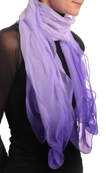 Lilac & Purple Double Layered Chiffon Ombre