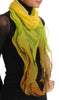 Yellow Green & Brown Double Layered Chiffon Ombre