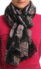 Skulls With Flowers On Black Unisex Scarf & Beach Sarong