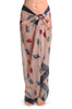 Colourful Birds On Light Pink With Blue Edge Unisex Scarf & Beach Sarong