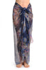 Blue & Pink Vintage Flowers On Navy Blue Unisex Scarf & Beach Sarong