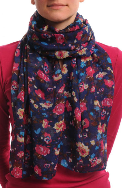 Small Climbing Roses On Dark Blue