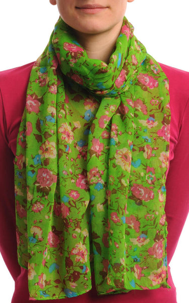 Small Climbing Roses On Bright Green