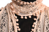 Soft Pink Beige Vintage Lace With Soft Pearls