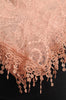 Dark Peach Vintage Lace With Flowers