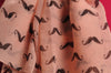 Black Moustaches On Peach Pink Unisex Scarf & Beach Sarong
