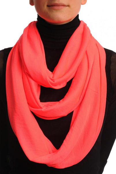 Fluorescent Pink Two Or Three Loops Snood