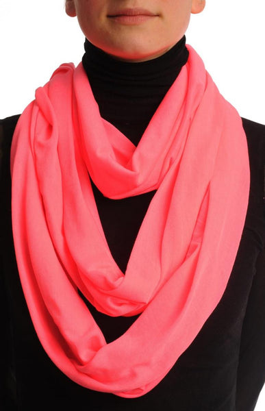 Fluorescent Light Pink Two Or Three Loops Snood