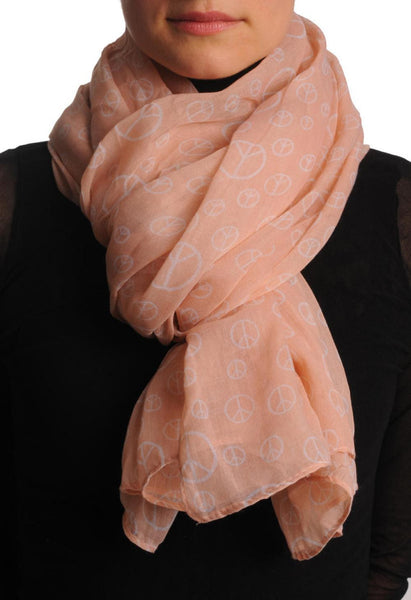 White Printed Peace Sign On Soft Pink