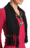 Black Jewellery Scarf With Crystal Heart & Beads