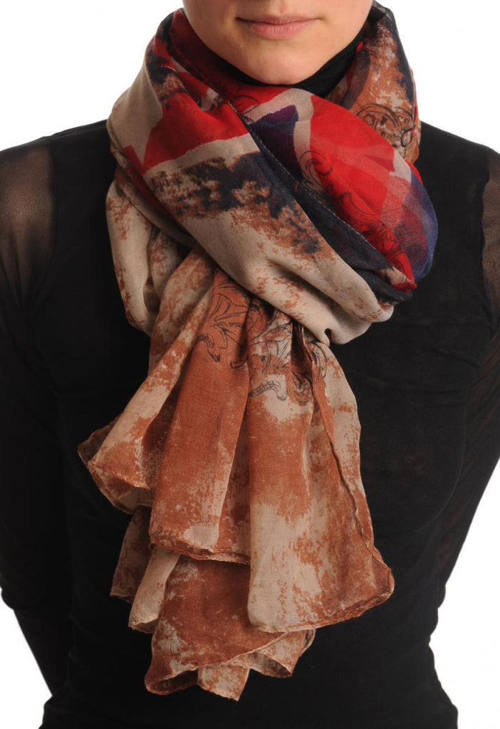 LissKiss Roses On Puce Pink Pashmina Feel With Tassels - Scarf at   Women's Clothing store