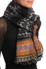 Grey Black & Orange Aztec Unisex Scarf & Beach Sarong