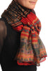 Red Grey & Black Aztec Unisex Scarf & Beach Sarong