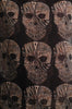Black & Mocha Skulls On Black With Gold Studded Corner Skulls