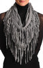 Light Grey With Tassels Snood Scarf