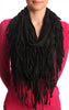 Black With Tassels Snood Scarf