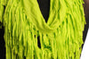 Lime Green With Tassels Snood Scarf
