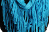 Azure Blue With Tassels Snood Scarf