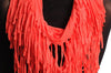 Carmine Pink With Tassels Snood Scarf