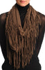 Russet Brown With Tassels Snood Scarf