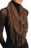 Russet Brown With Tassels Snood Scarf