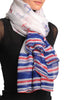 Blue & Red Anchors With Striped Trim Unisex Scarf & Beach Sarong