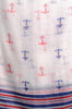 Blue & Red Anchors With Striped Trim Unisex Scarf & Beach Sarong