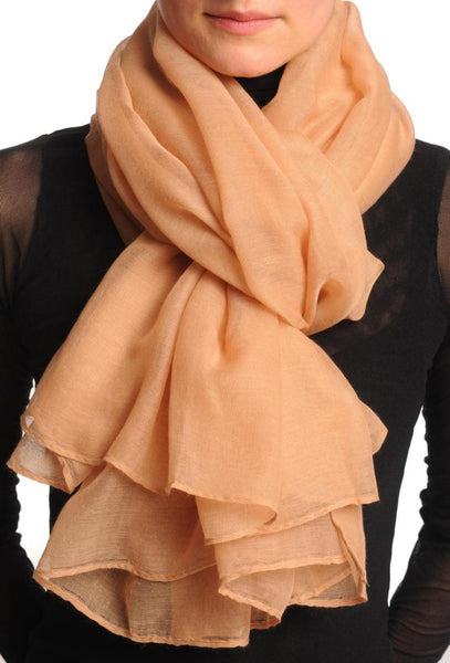 Plain Sandy Brown Unisex Scarf & Beach Sarong